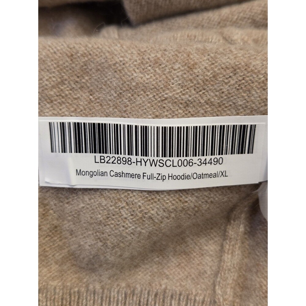 Quince 100% Mongolian Cashmere Full Zip Hoodie Womens XL NWT Oatmeal - Picture 7 of 13